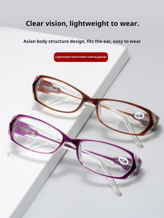 Red and clear retro full-frame reading glasses with blue light blocking lenses and a +2.00 prescription. - Image 15