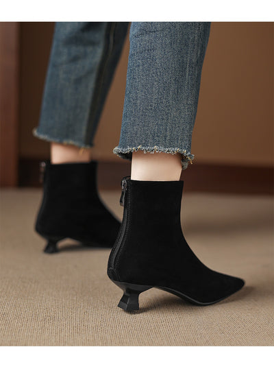 Botas Tobilleras de Gamuza Ante con Punta Fina para Mujer - Image 27