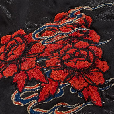 Chaqueta Beisbolera Casual Bordada Rosa y Cuervo Azul - Image 4