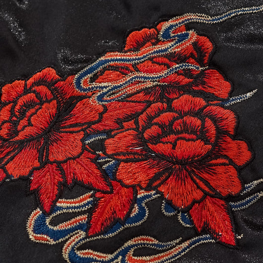 Chaqueta Beisbolera Casual Bordada Rosa y Cuervo Azul - Image 4