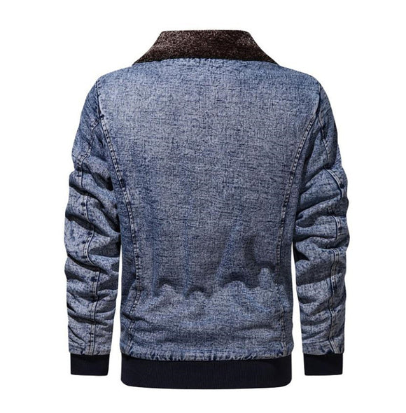 Chaqueta Denim Acolchada Oversize para Hombre Talla Grande