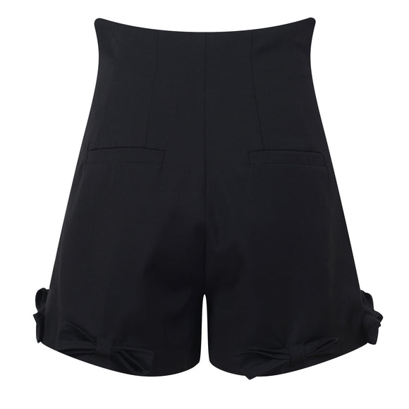 Shorts Talle Alto Slim con Detalles de Moños Brillantes