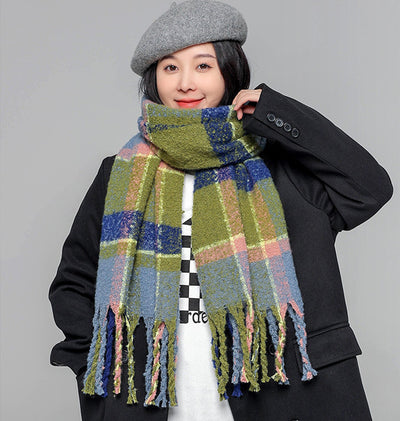 Bufanda Vintage Japonesa a Cuadros con Lazos - Image 4