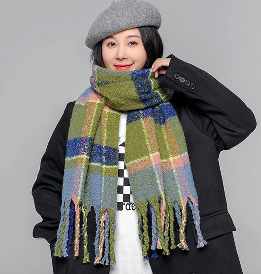 Bufanda Vintage Japonesa a Cuadros con Lazos - Image 4