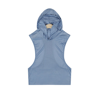 Chaleco Deportivo Mesh Capucha Hombre - Diseño Sólido - Image 8
