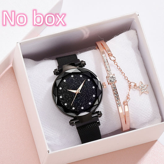 Conjunto de Reloj Pulsera Lujo para Mujer Elegante Cielo Estrellado Cierre Magnético - Image 16