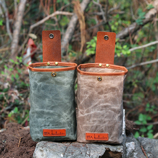 Bolsa de Almacenamiento en Lona de Cuero para Camping y Aventuras al Aire Libre