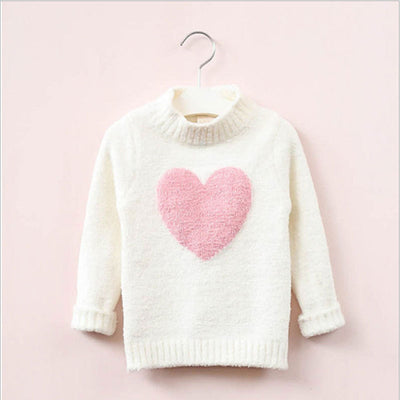 Suéter Tejido Infantil con Diseño de Amor - Pullover Moderno