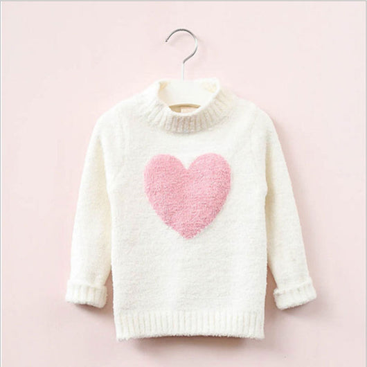 Suéter Tejido Infantil con Diseño de Amor - Pullover Moderno