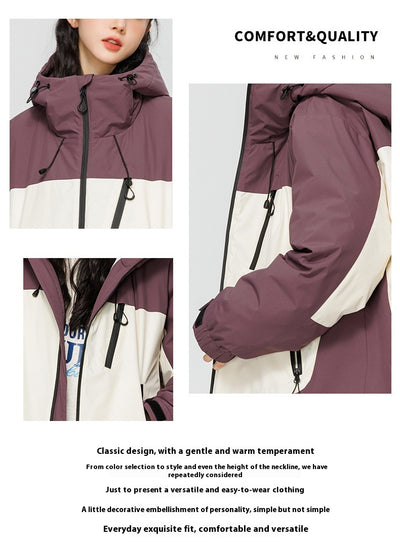 Chaqueta Acolchada Retro Americana con Contraste de Colores - Estilo Mecánico Versátil - Image 20