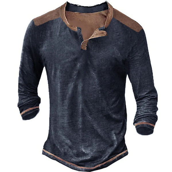 Camisa Casual Retro de Manga Larga para Hombre