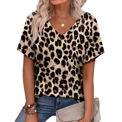 Blusa Casual a Rayas con Cuello en V y Manga Corta - Image 5