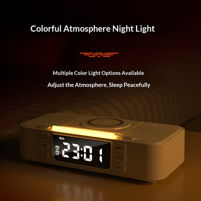 Lámpara Nocturna Inteligente con Carga Inalámbrica y Parlantes Bluetooth Duales - Image 3