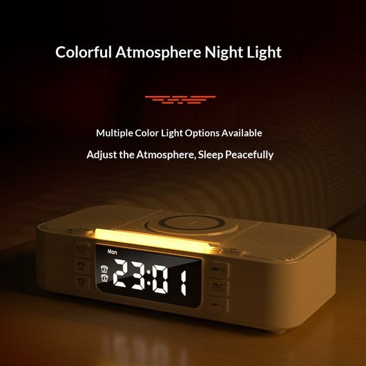 Lámpara Nocturna Inteligente con Carga Inalámbrica y Parlantes Bluetooth Duales - Image 3