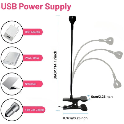 Lámpara UV Cuello de Ganso con Clip USB - Luz Púrpura 395nm para Manicura - Image 5