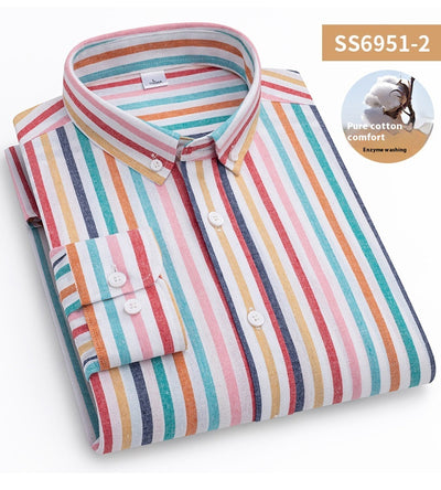 Camisa Casual de Cuello Cuadrado con Rayas para Hombre - Image 16