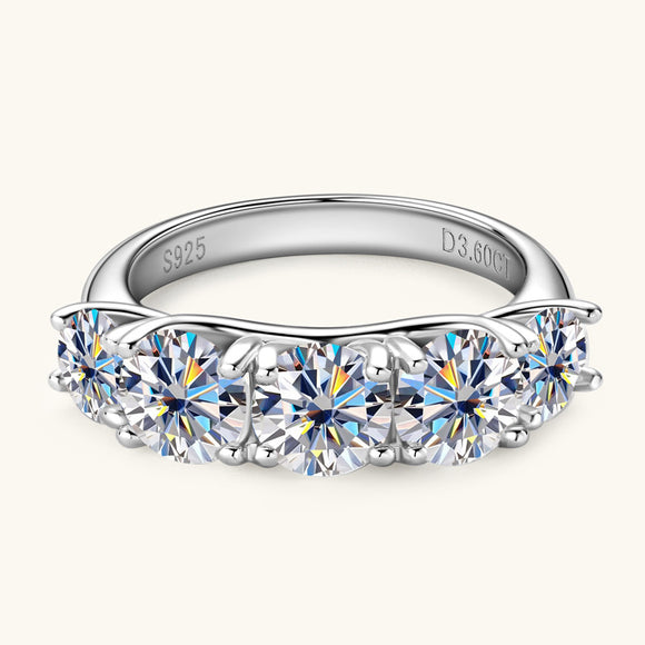 Anillo de Plata 925 con Moissanita Estilo Lujo Minimalista