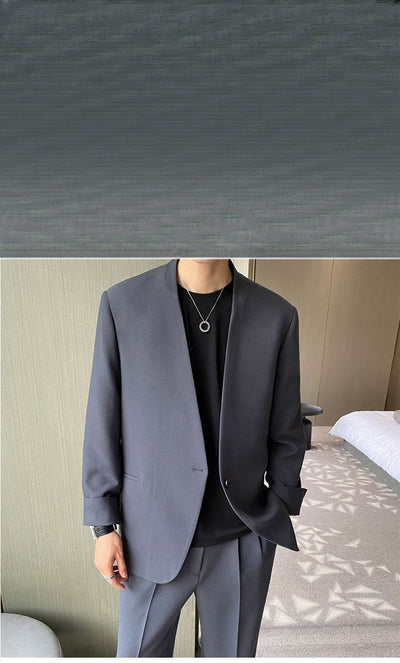 Traje Casual Hombre Estilo Coreano Moderno - Image 9