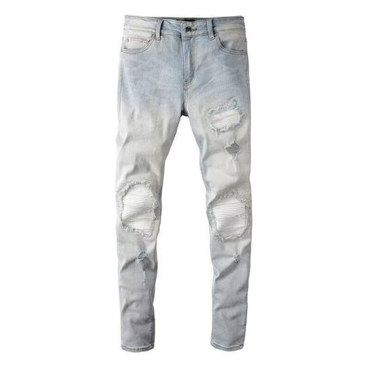 Jeans Slim Fit con Roturas Hombre - Stretch Lavado Moderno - Image 12