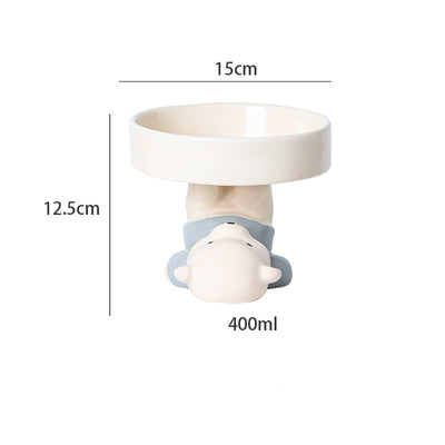 Comedero Elevado para Gatos de Cerámica - Bebedero Antioxidante con Diseño Felino - Image 4