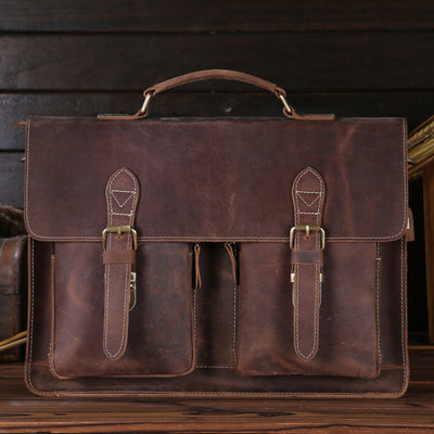 Bolso Messenger de Cuero Crazy Horse - Estilo Vintage Duradero - Image 10