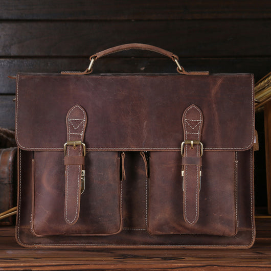 Bolso Messenger de Cuero Crazy Horse - Estilo Vintage Duradero - Image 10