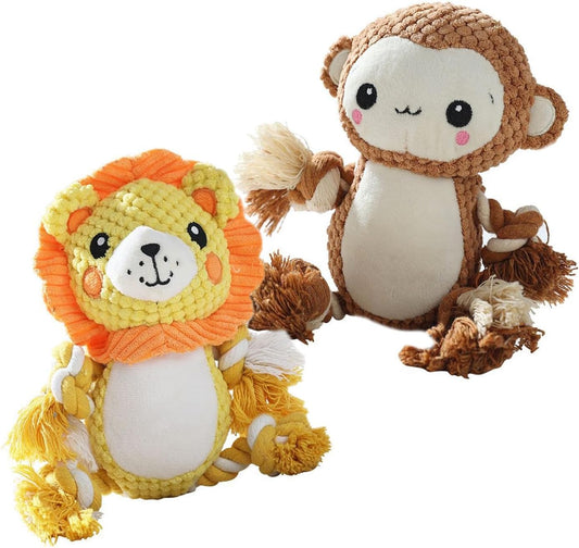 Pack de Juguetes Chirriantes para Perros Medianos y Grandes - Peluches Multicolores con Sonido