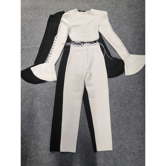 Conjunto Ajustado de Dos Piezas con Top de Manga Acampanada y Leggings - Image 4