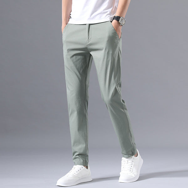 Pantalones Casuales de Hombre en Tela Ice Silk para Verano