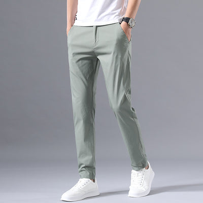 Pantalones Casuales de Hombre en Tela Ice Silk para Verano
