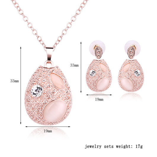 Conjunto de Collar y Aretes Ovalados de Ópalo - Joyería de Dos Piezas - Image 7