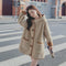 Chaqueta Hoodie Suelta con Costura Visible para Mujer