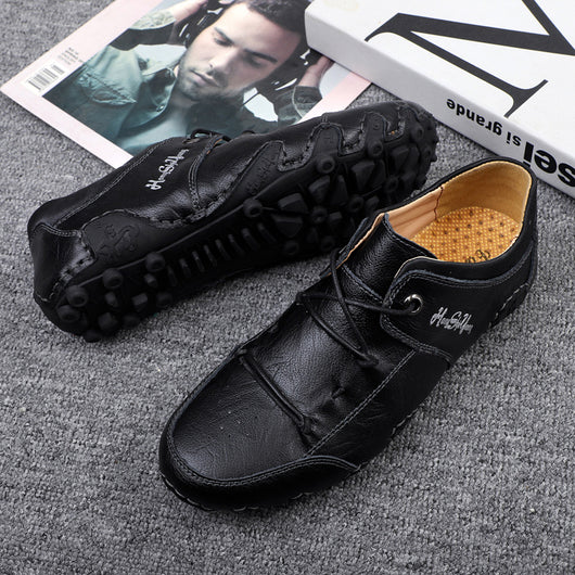 Zapatos Casuales de Cuero para Hombre Talla Grande - Costura a Mano Primavera - Image 12
