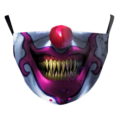 Red textured Halloween face mask with a grotesque skin design, prominent nose, and open mouth, featuring black ear loops. - Image 11
