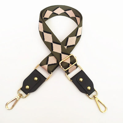 Correa Ajustable para Bolso Mensajero con Tejido Jacquard y Detalles en Cuero - Image 48