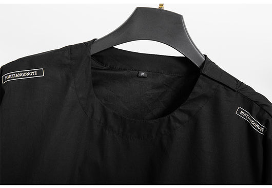 Playera Hip-hop Suelta Funcional Estilo Oscuro para Hombre - Verano - Image 14