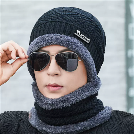 Gorro de Lana Grueso Tejido con Forro Polar para Hombre - Image 36