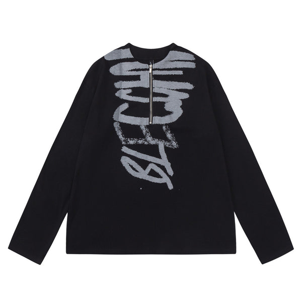 Playera Manga Larga Cuello Redondo Hombre Diseño Graffiti Abstracto