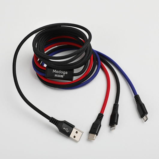 Cable USB Tipo-C 3 en 1 de 2 Metros para Carga Rápida y Transferencia de Datos