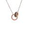 Roman Numeral Ring Diamond Titanium Steel Necklace Women's Rose Dorado Negro diamond