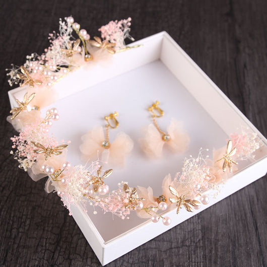Tocado Nupcial de Gipsófila en Seda - Elegancia Delicada para tu Boda