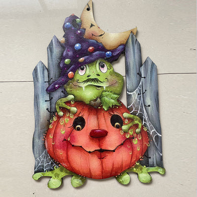 Decoración de Calabaza de Madera para Halloween y Navidad - Image 5