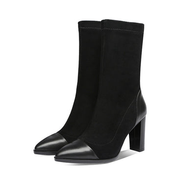 Botas Calcetín Tubo Delgado con Punta Afilada y Talón Reforzado - Image 8