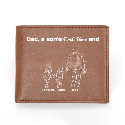 Billetera de Cuero Personalizada para Papá - Diseño Retro Europeo Ultraligera - Image 8