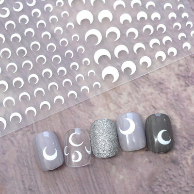 Stickers de Uñas Mariposa Rosa con Relieve Blanco y Negro - Image 20