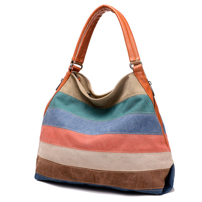 Bolso de Lona para Mujer con Rayas Texturizadas - Image 3