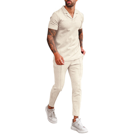 Traje Casual de Dos Piezas con Camisa Cuello V y Pantalón Corto - Image 14