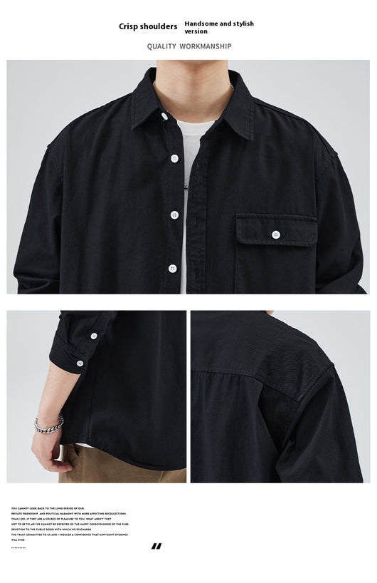 Camisa Suelta de Algodón Premium para Hombre - Image 23