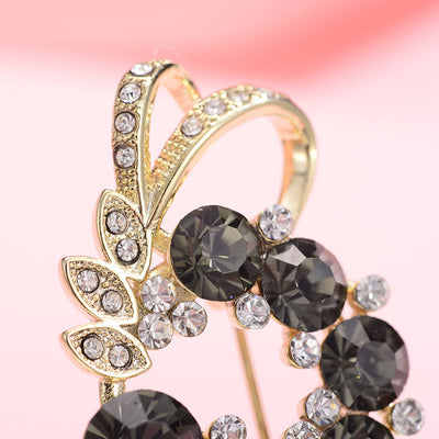 Broche Temperamento Coreano con Diamante Negro Incrustado - Image 16