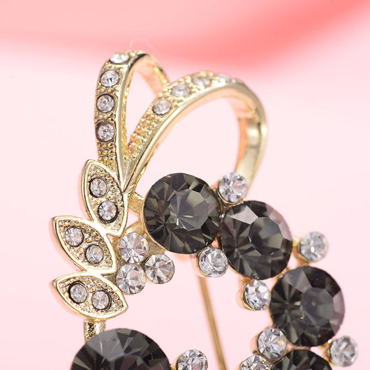 Broche Temperamento Coreano con Diamante Negro Incrustado - Image 16